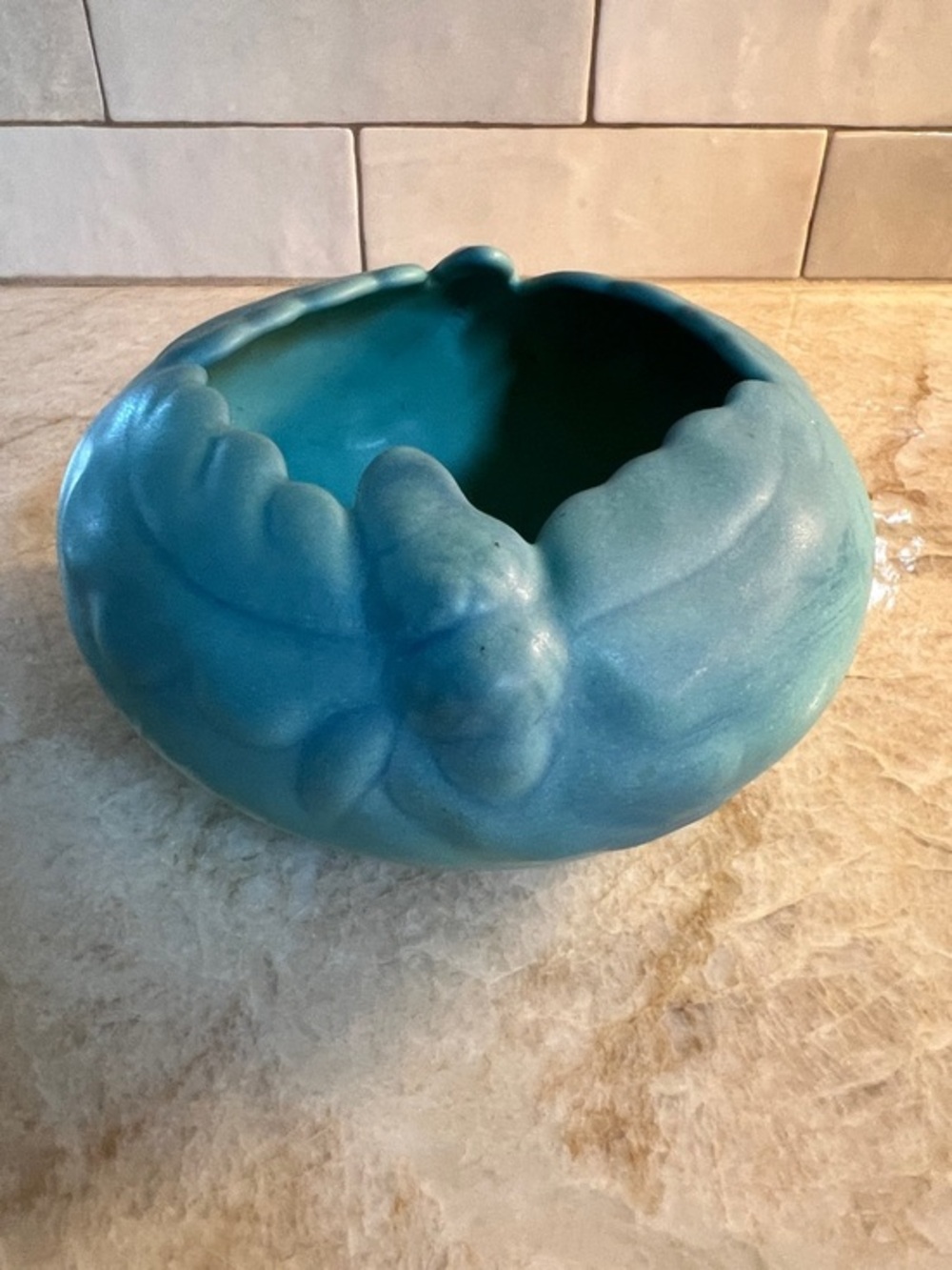 Van Briggle Ming Blue Turquoise Ceramic Decorative Bowl Planter